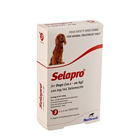 Selapro Dog Medium 10-20kg Red 3 Pack - Expires 12/23