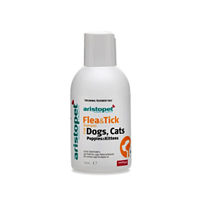 Aristopet Flea & Tick Shampoo Dogs, Cats, Puppies & Kittens 125ml Short Expiry