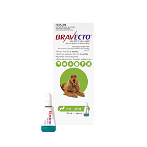 Bravecto Spot On Dog Medium 10-20kg Green 1 Pack