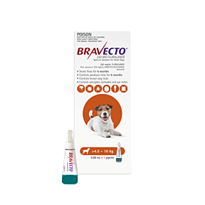Bravecto Spot On Dog Small 4.5-10kg Orange 1 Pack