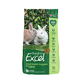 Burgess Excel Adult Rabbit Nuggets with Mint 1.5kg Front Image