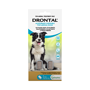 Drontal Allwormer Dog Medium 10kg 2 Chews