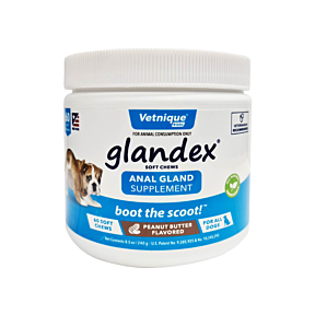 Glandex Anal Gland Support Dog Soft Chews Peanut Butter 60 Chews Short Expiry