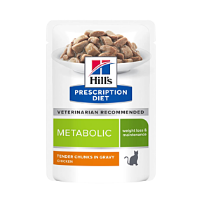 Hill's Prescription Diet Cat Metabolic Weight Loss & Maintenance Chicken in Gravy 12 x 82g