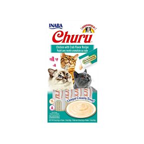 Inaba Churu Puree Chicken With Crab Cat Treats 4 Pack 
