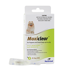Moxiclear Puppies & Small Dogs Up To 4kg Green 3 Pack