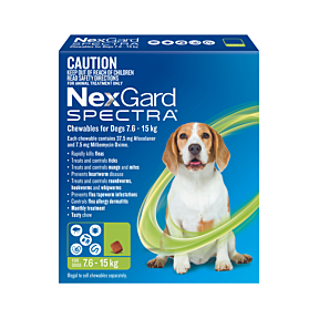 NexGard Spectra Dog Medium 7.6-15kg Green Front