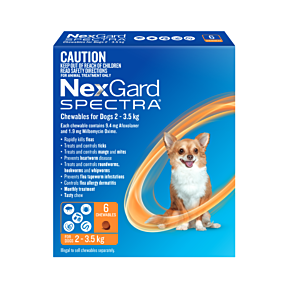 NexGard Spectra Dog Very Small 2-3.5kg Orange Updated Front Image