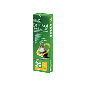 NexGard Spectra Spot On Cat Large 2.5-7.5kg Yellow 1 Pack