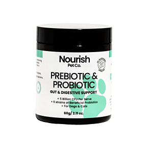 Nourish Pet Co. Gut & Digestive Support Prebiotic + Probiotic Powder 60g Short Expiry