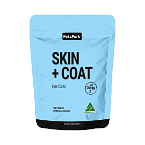Petz Park Skin + Coat Powder Supplement For Cats 60 Scoops Short Expiry