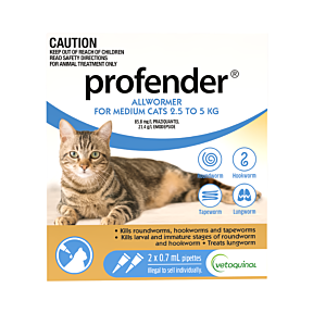 Profender Allwormer Cat Medium 2.5-5kg Blue