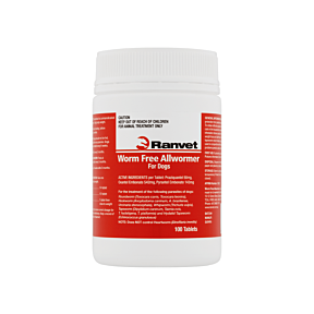 Ranvet Worm Free Allwormer Tablets Dog 10kg 100 Tablets