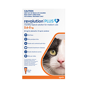 Revolution Plus Medium Cats 2.6-5kg Orange 3 Pack Short Expiry