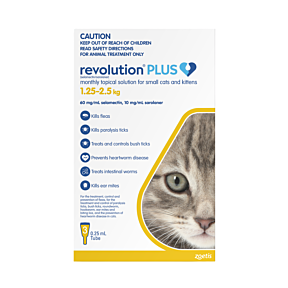 Revolution Plus for Cat & Kitten Small 1.25-2.25kg Yellow 3 Pack