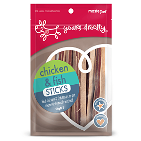 Yours Droolly  Chicken & Fish Sticks Dog Treats 100g